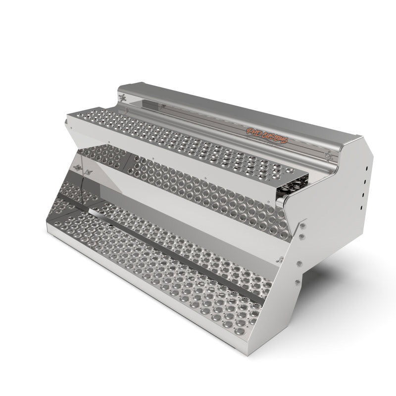 KW MIRROR FINISH 12 GA. 304 STAINLESS STEEL BATTERY BOX PUNCHED STEPS