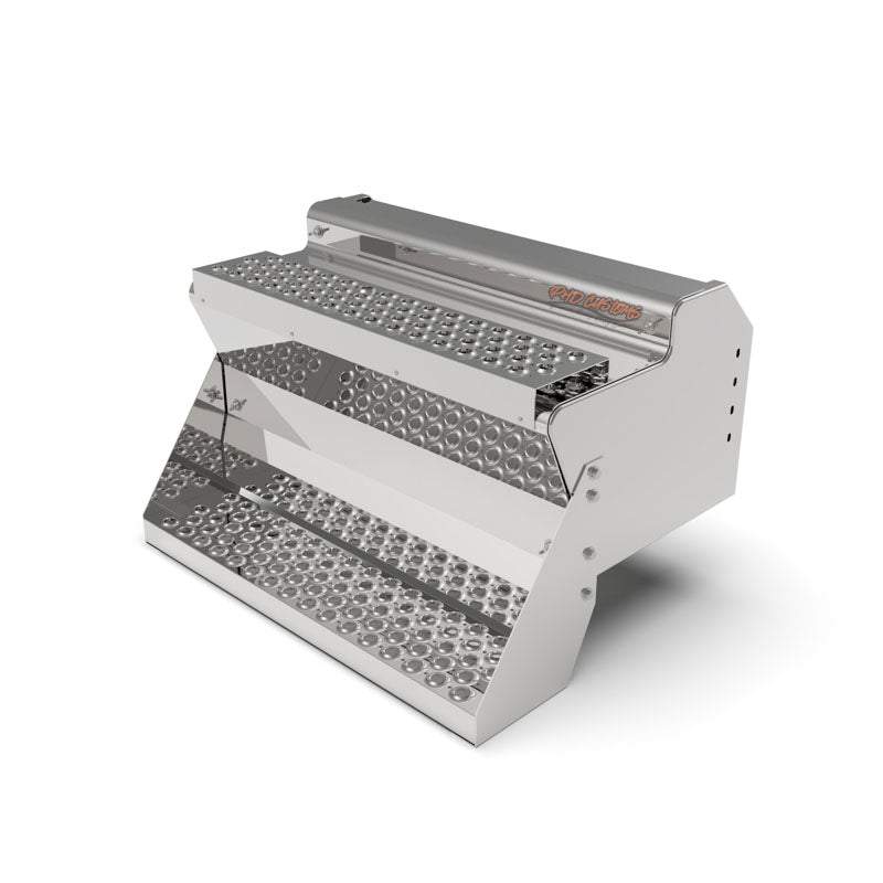KW MIRROR FINISH 12 GA. 304 STAINLESS STEEL BATTERY BOX PUNCHED STEPS