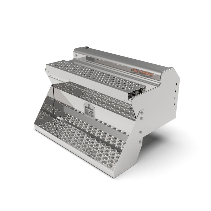 KW MIRROR FINISH 12 GA. 304 STAINLESS STEEL BATTERY/TOOL BOX SMOOTH STEPS
