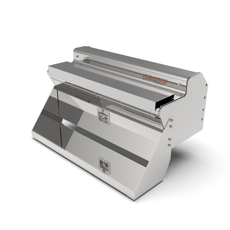 KW MIRROR FINISH 12 GA. 304 STAINLESS STEEL LOCKING TOOL BOX SMOOTH STEPS