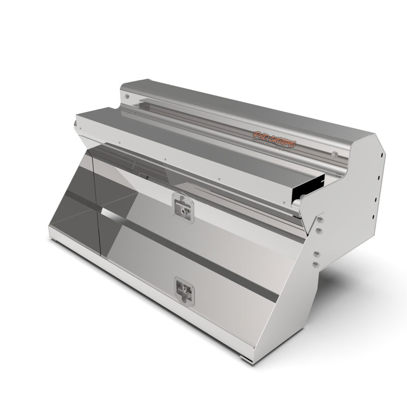 KW MIRROR FINISH 12 GA. 304 STAINLESS STEEL LOCKING TOOL BOX SMOOTH STEPS