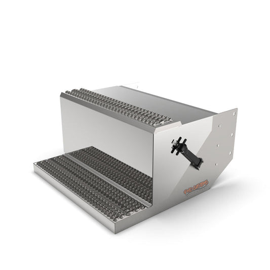 PETERBILT MIRROR FINISH STAINLESS PUNCHED BATTERY BOX