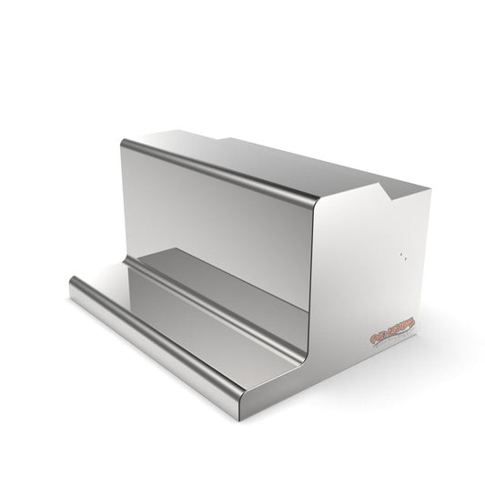 PETERBILT MIRROR FINISH STAINLESS SMOOTH BATTERY BOX COVER WITH ROUNDED CORNERS AND RAISED STEP (INCLUDES TWO STAINLESS & RUBBER LATCHES)