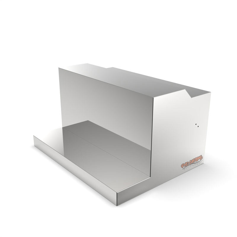PETERBILT MIRROR FINISH STAINLESS SMOOTH BATTERY BOX COVER WITH STRAIGHT CORNERS AND RAISED STEP (INCLUDES TWO STAINLESS & RUBBER LATCHES)