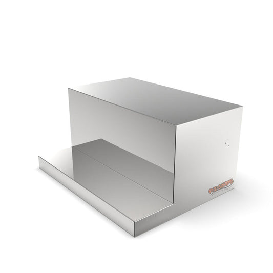 PETERBILT MIRROR FINISH STAINLESS SMOOTH BATTERY BOX COVER WITH STRAIGHT CORNERS (INCLUDES TWO STAINLESS & RUBBER LATCHES)